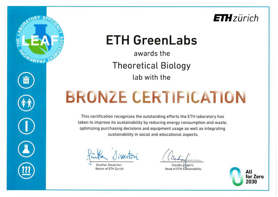 ETH Green Lab Bronce Certificate